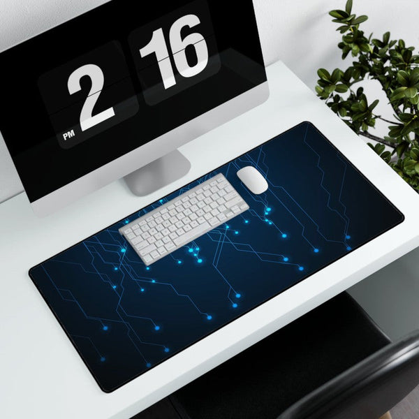 Desk Mat: Azure Glow Circuit