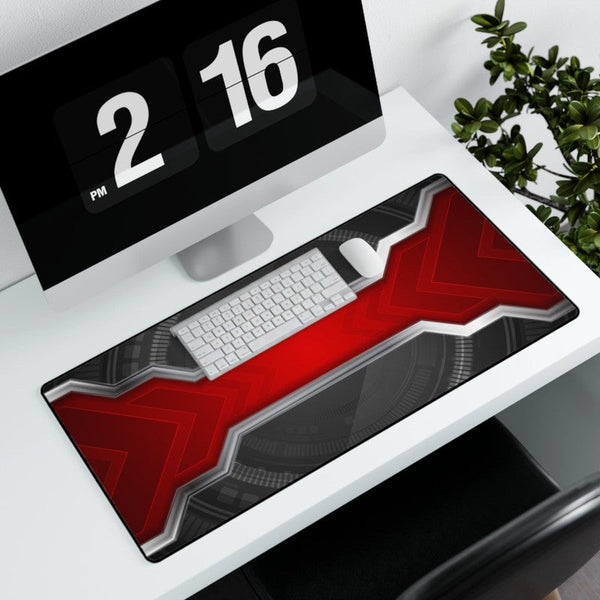 Desk Mat: Shadowed Crimson Tech